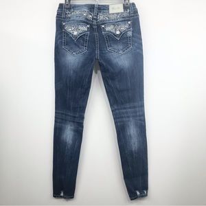 Miss Me Low Rise Ankle Skinny Embellished Jeans